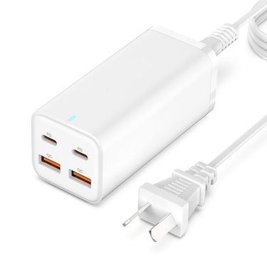 100W 4-Port Charger Power Strip with 2 USB-A and 2 USB-C Ports - White